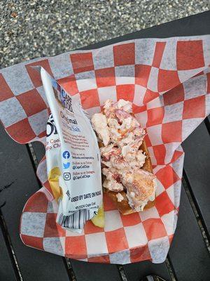 My lobster roll and chips...