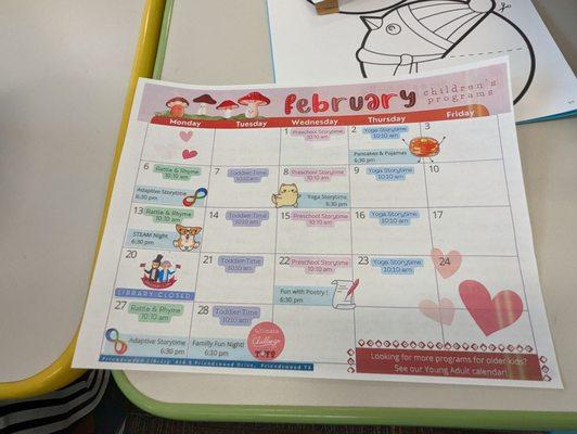 February calendar