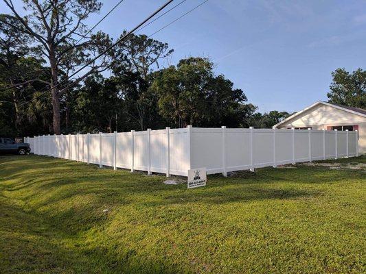 White #Vinyl Fence we installed