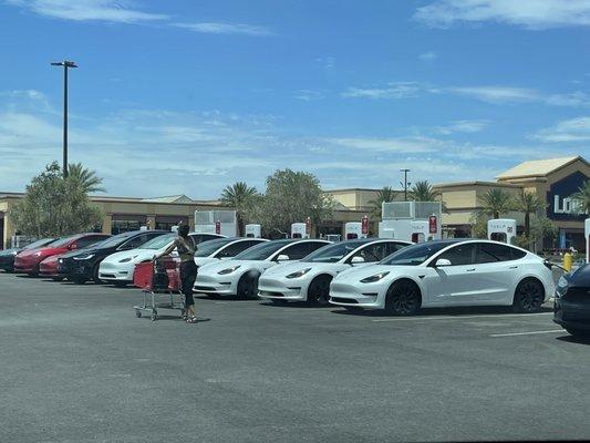 LV locals admiring the Teslas.