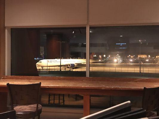 Great view of the airport. It is a good place for a beer and watch planes take off.