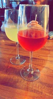 Blueberry cider mimosa and mango mimosa