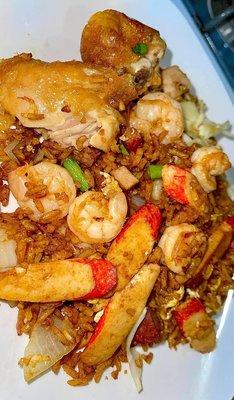 House special fried rice with shrimp, chicken, crab, and pork.