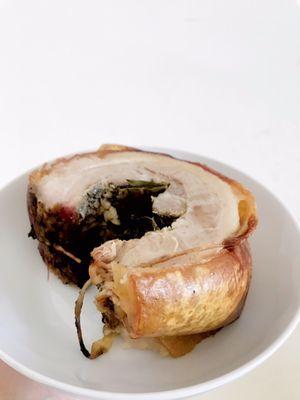 Rolled herbed pork belly - 4.5 stars