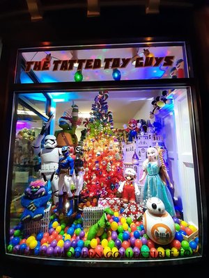 Christmas Display for The Tatted Toy Guys Store Window!