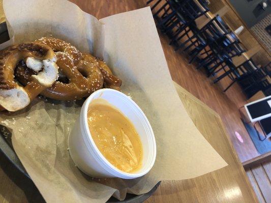 Beer cheese pretzel