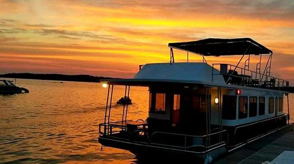 View of the Song of the Chattahoochee, our primary cruising event space, enjoying the Lake Lanier sunset