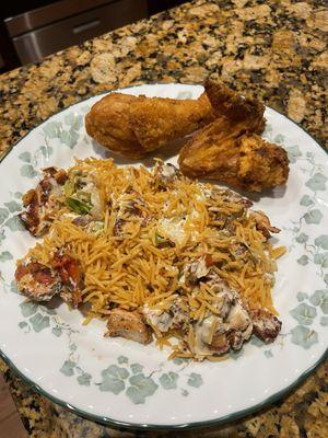 Fried chicken, Chicken over rice