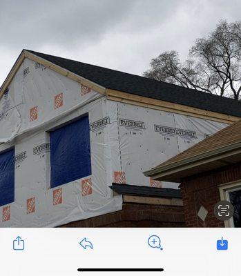 Beautiful new roof installed on 2nd floor addition built by Heels and Hammers Construction