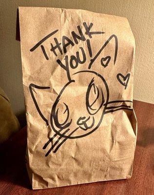 Jacob even drew this on our bag! So cute!