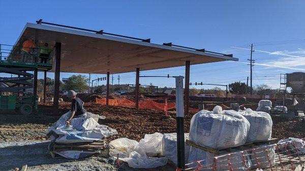 Getting the lights installed under the canopy