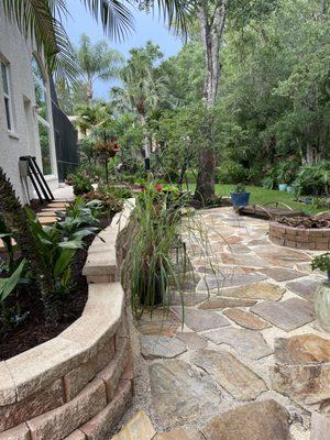 Eden Nursery built the existing flagstone patio and fire pit 7 years ago.