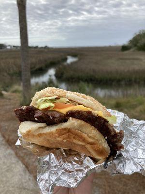 Grabbed our burgers and ate at Shem Creek Park