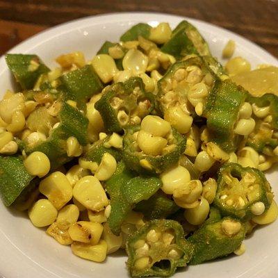 Okra and corn