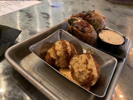 $2 Bites -- BBQ Eggroll, Mac 'n Cheese Balls