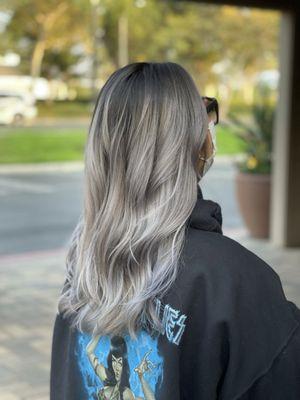 Ash blonde Balayage by Sharon