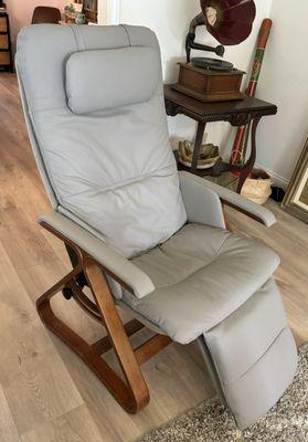 40 year old leather recliner "reborn brand new" by Ramon @ Vazquez Upholstery.