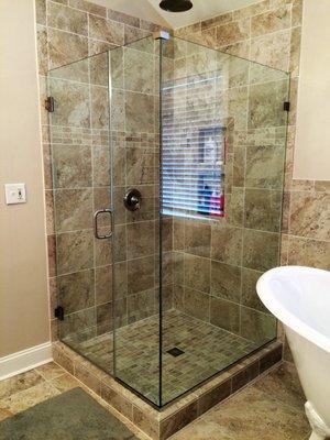 Frameless 90 Degree Corner Shower Enclosure