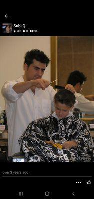 Subi cutting Walkers hair abaut 10 years ago