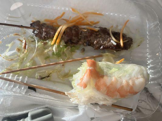 1/2 flavorless fresh roll & beef teriyaki