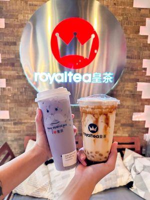 Tarp Milk Tea & Brown Sugar milk tea ( both with crystal boba)