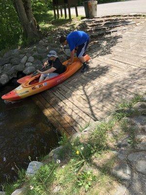 Pushing the Customers in the water with there water craft