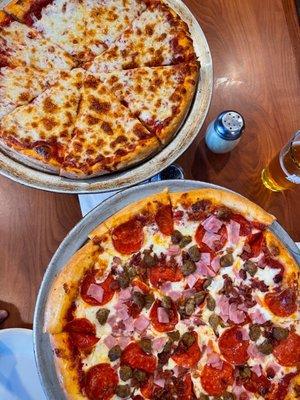 Cheese Pizza , Meat Lovers Pizza