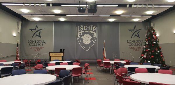 Graphic Motorized Shades for Lone Star College