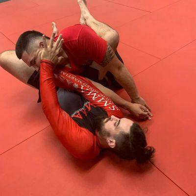 Joseph setting up an armbar