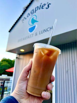 Large jmc iced coffee with milk - they have a great list of iced coffee flavors