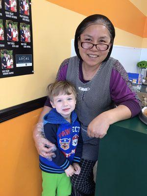 3yr-old Gabriel's favorite donut seller!