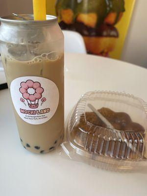 Coffee boba and Tres leches doughnut