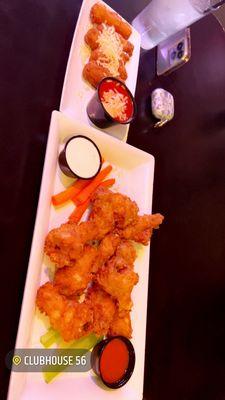 Fried wings and mozzarella sticks