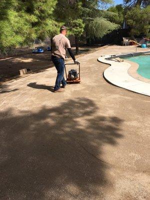 Prepping for artificial turf.