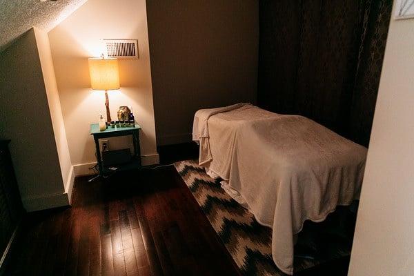 Our massage room. Staci specializes in deep tissue & prenatal as well as reflexology