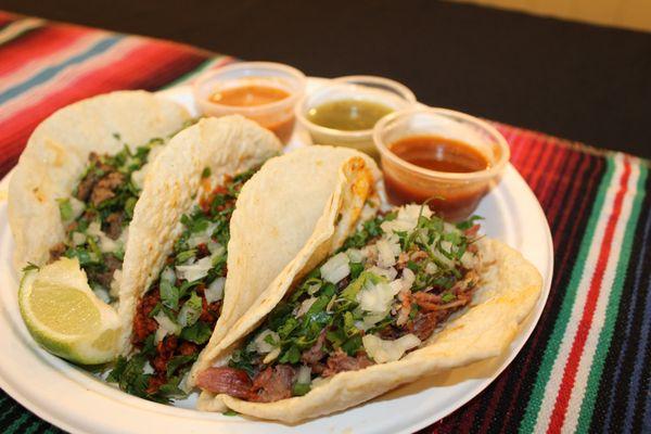 Authentic Tacos with Freshly Made Tortillas !