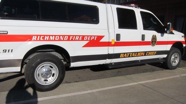 Auto vinyl graphics for local fire dept.