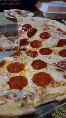 The cheesy pepperoni pizza!