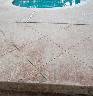 Back patio after the pressure wash