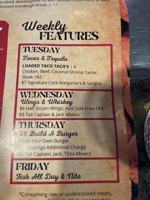 Weekly specials