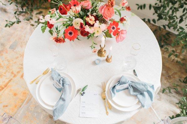 Watercolor Place Cards and Menus