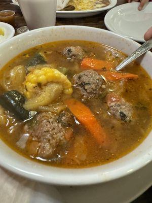 Albondiga Soup (came with a side of rice) & Tortillas