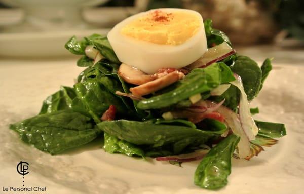 Warm Bacon Spinach Salad