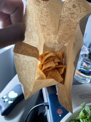 The amount of chips I received for a $2 bag of chips...