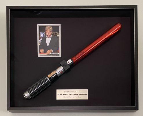 Star Wars memorabilia shadow box framing