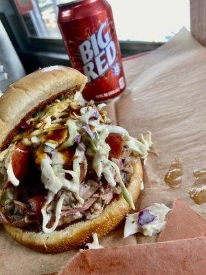 Texas TimberJack 
Poblano coleslaw/ pork/ sausage