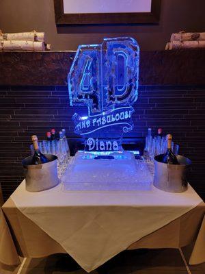 Custom designed ice sculpture