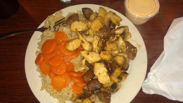 Steak and chicken w mushrooms combo