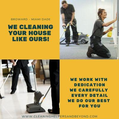 We are cleaning professionals, working as a team of 2, fully equipped, doing the job good, fast, at the same price as 1 person.