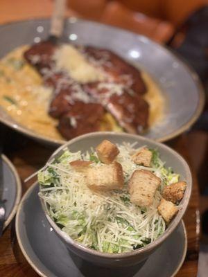 Louisiana Chicken and a Small Caesar Salad